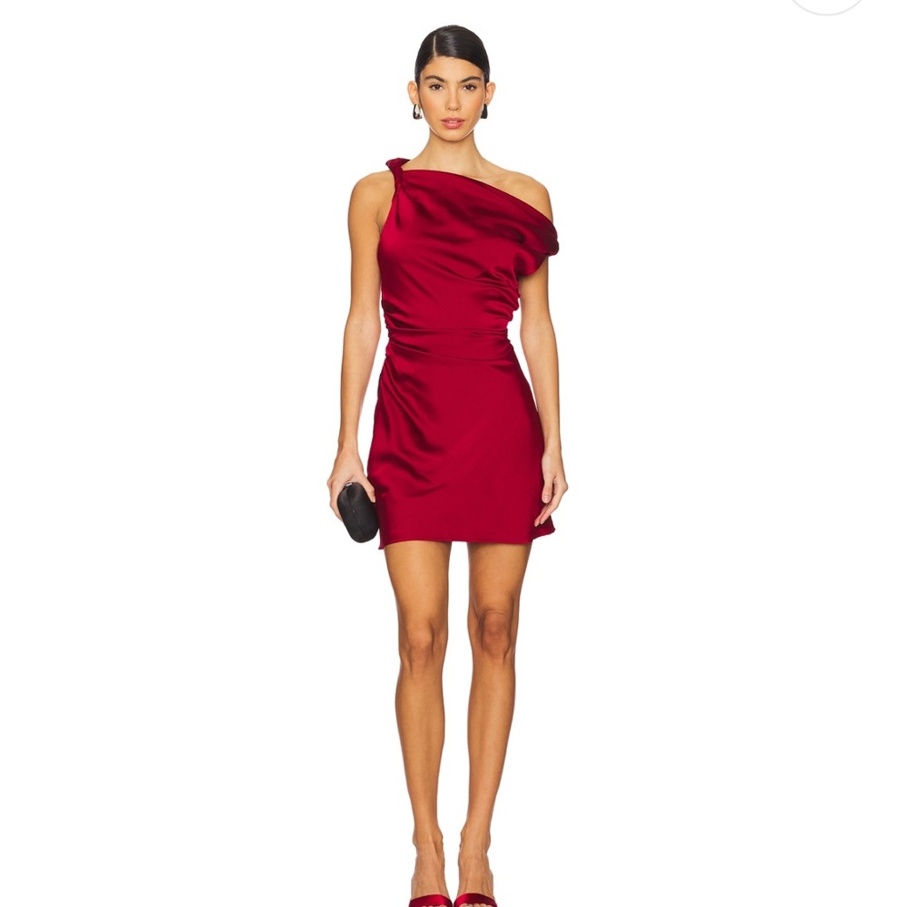 Elegant Red One-Shoulder Dress